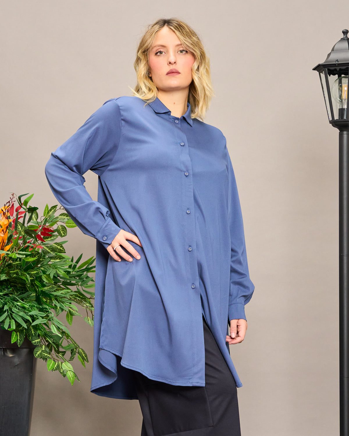 Viscose Shirt with Slits