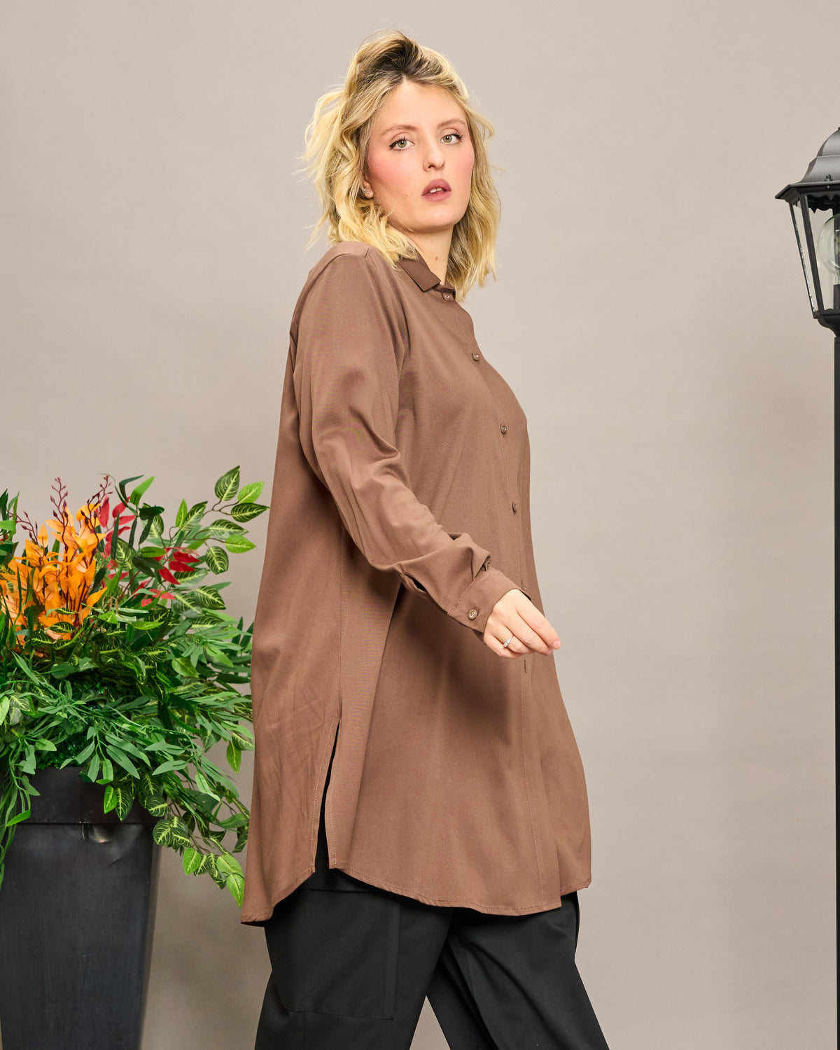 Viscose Shirt with Slits