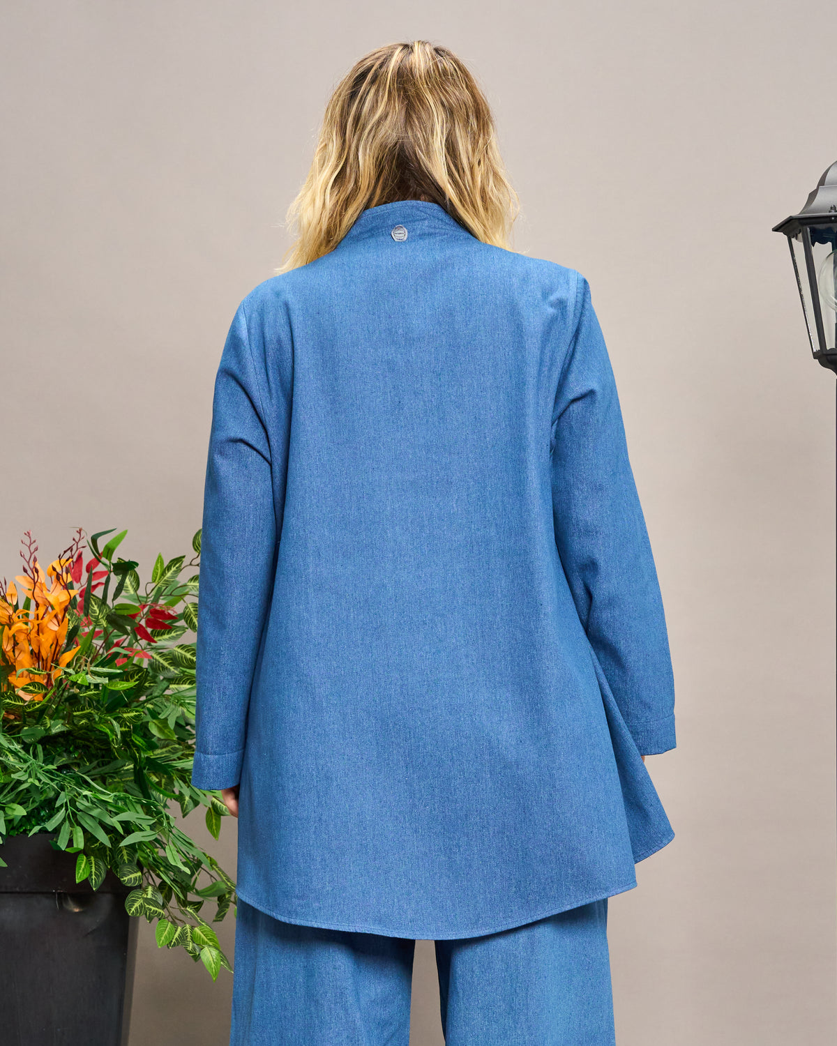 Oriental Double-Breasted Denim Jacket