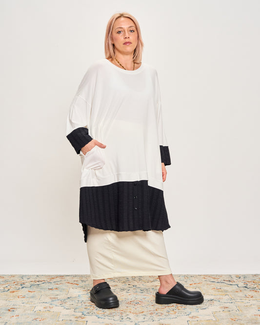 Maxi Maglia con Applicazioni Goffrate
