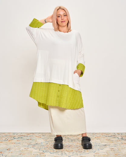 Oversized Sweatshirt with Embossed Appliqués