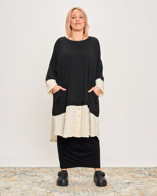 Maxi Maglia con Applicazioni Goffrate
