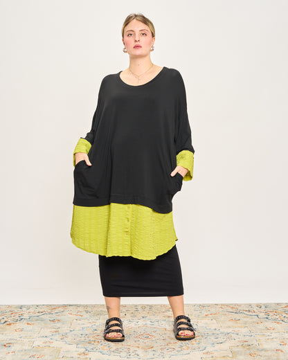 Maxi Maglia con Applicazioni Goffrate