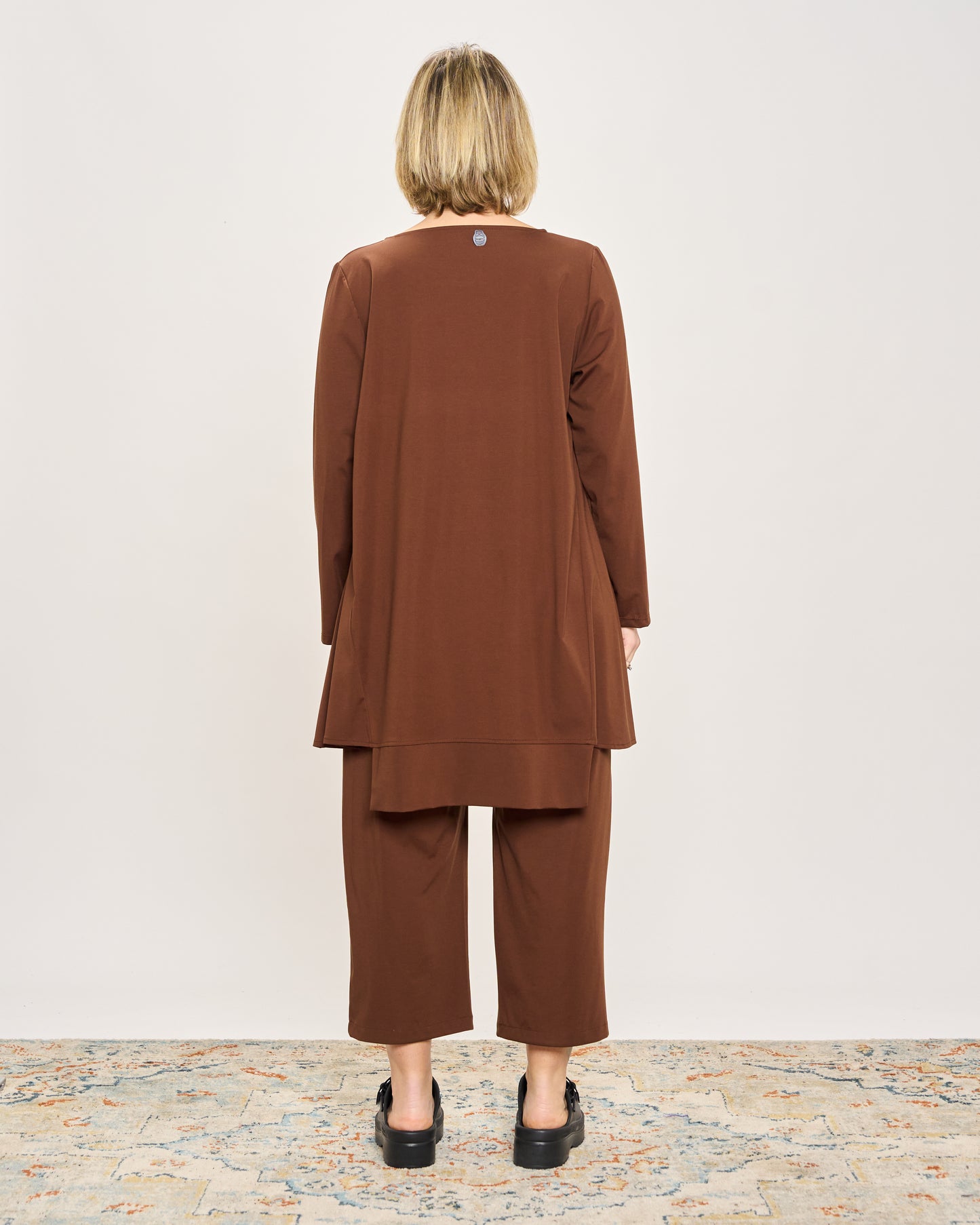 Maxi Flared Sweater with Staggered Hem