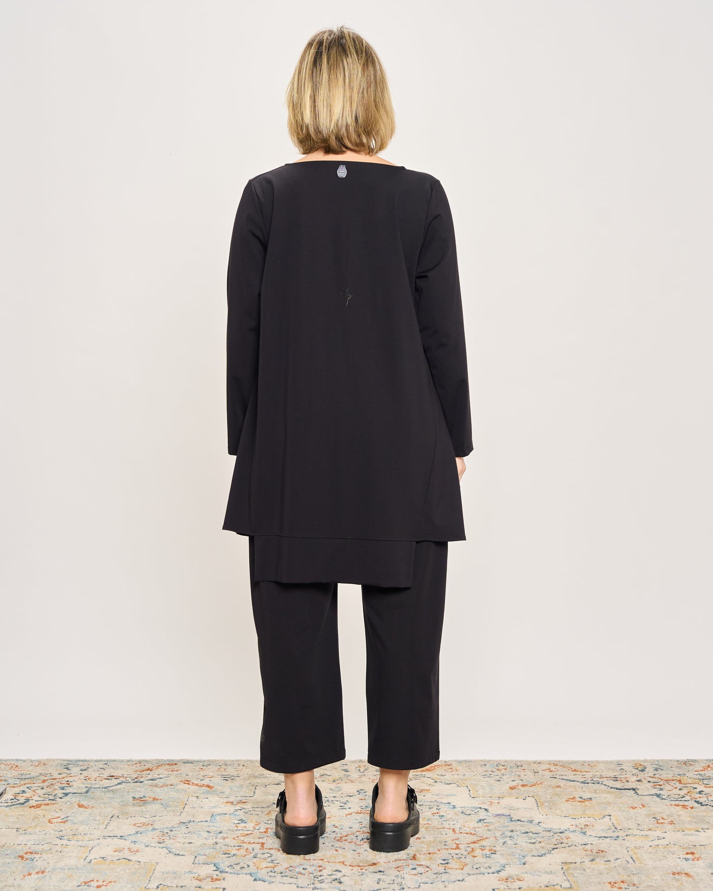 Maxi Flared Sweater with Staggered Hem