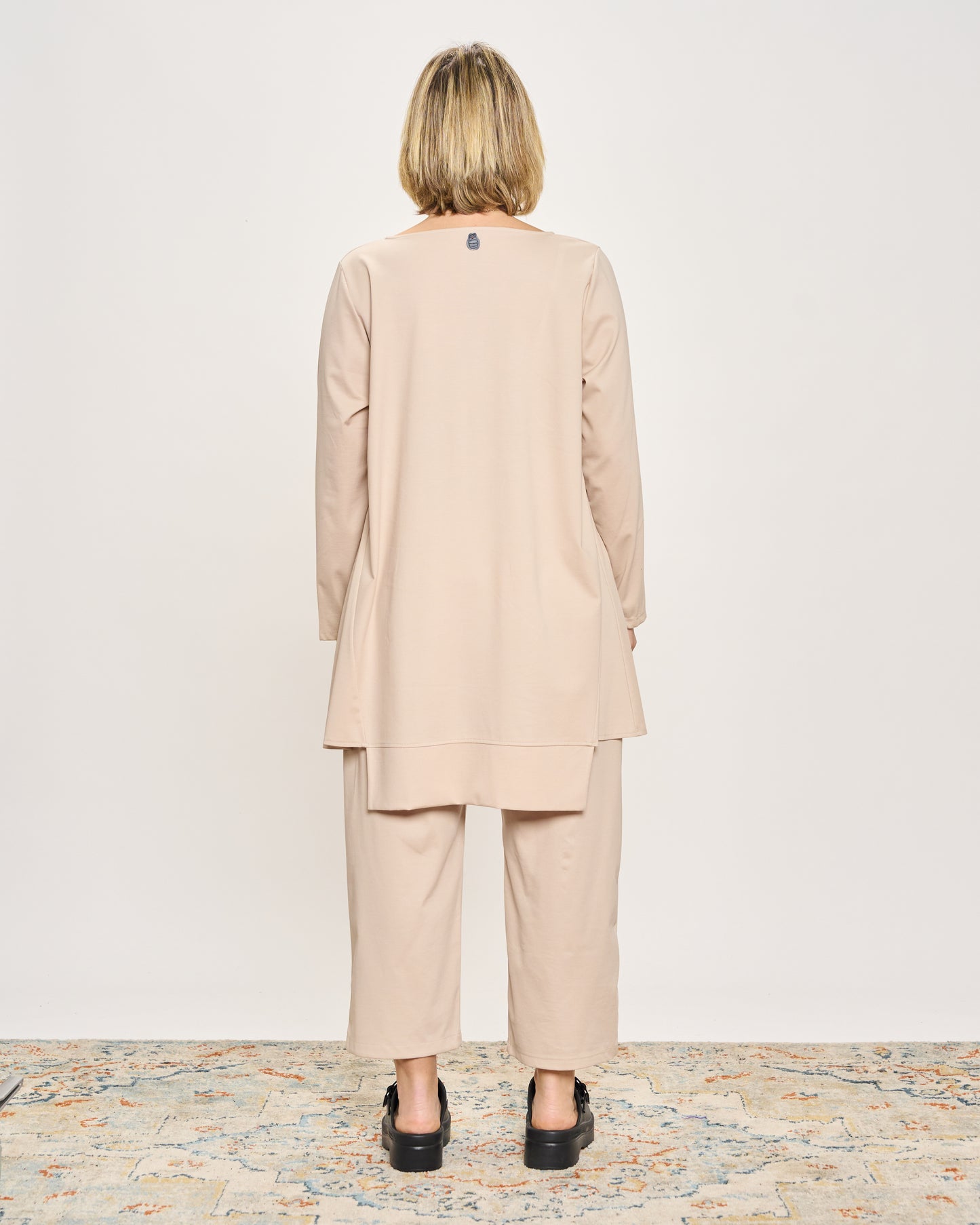Maxi Flared Sweater with Staggered Hem