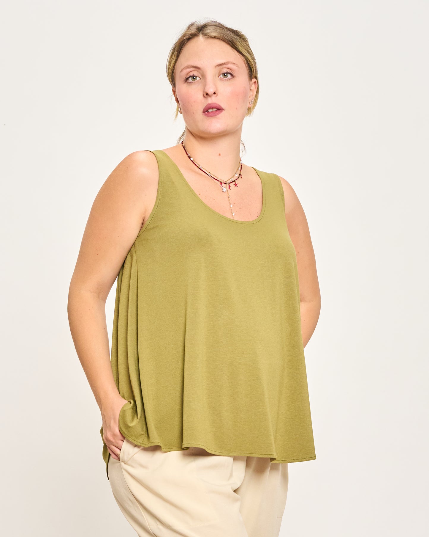 Colorful Viscose Flared Top