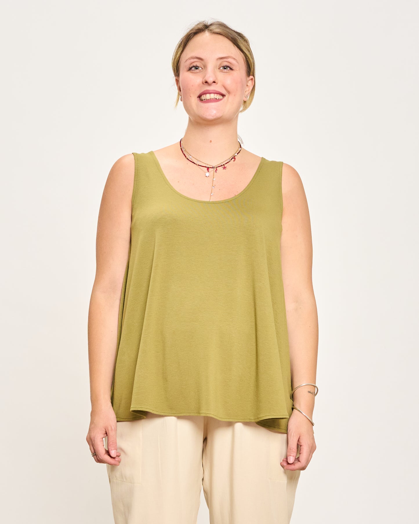 Colorful Viscose Flared Top