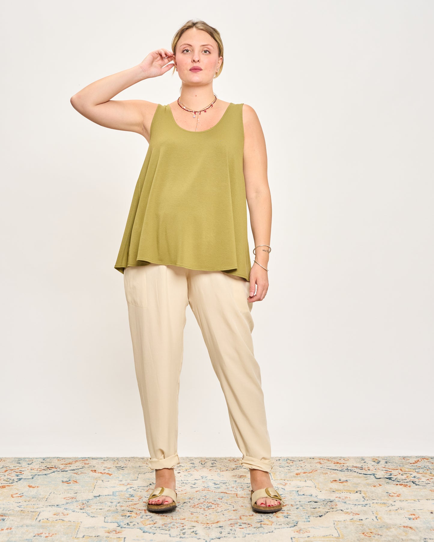 Colorful Viscose Flared Top