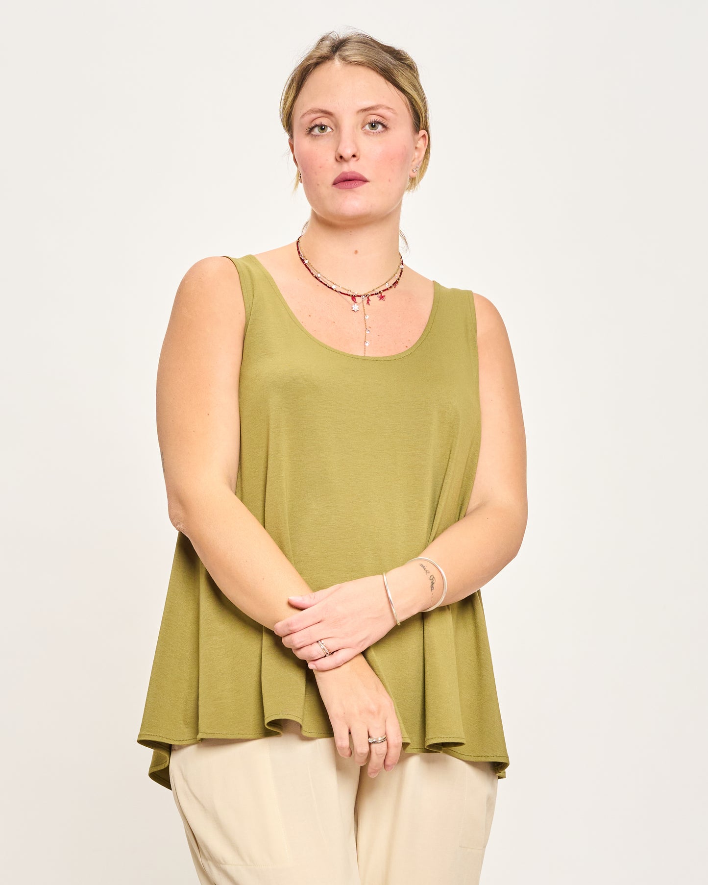 Colorful Viscose Flared Top