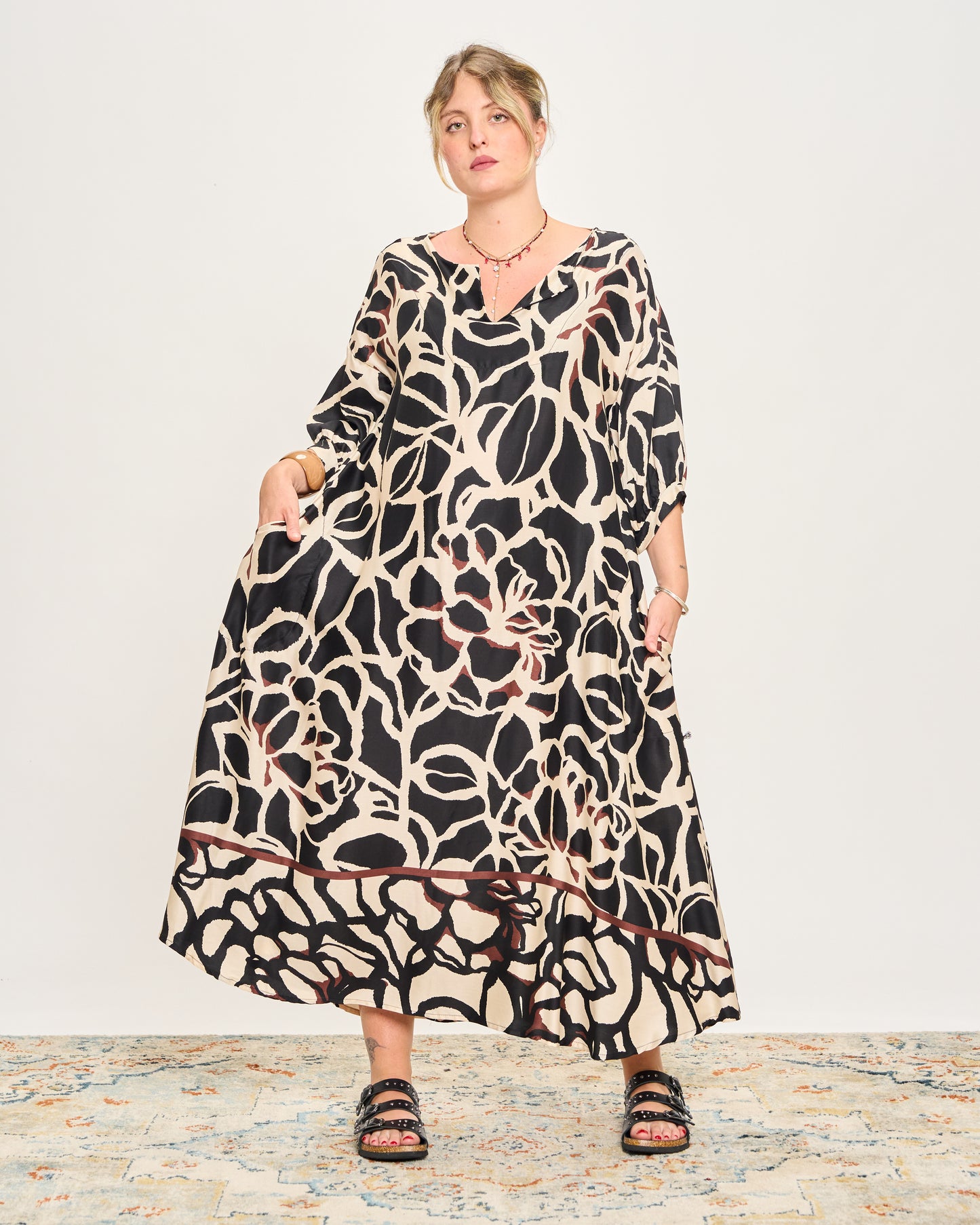 Trapeze Print Dress