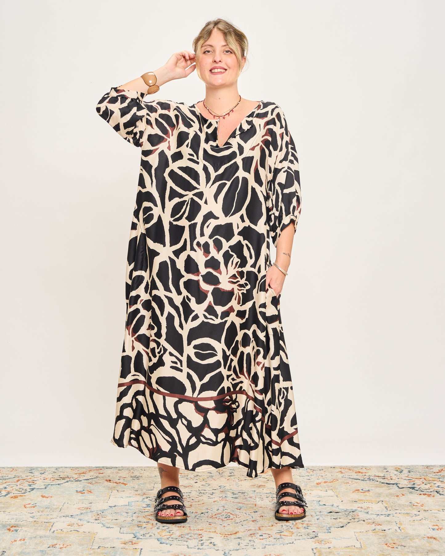 Trapeze Print Dress