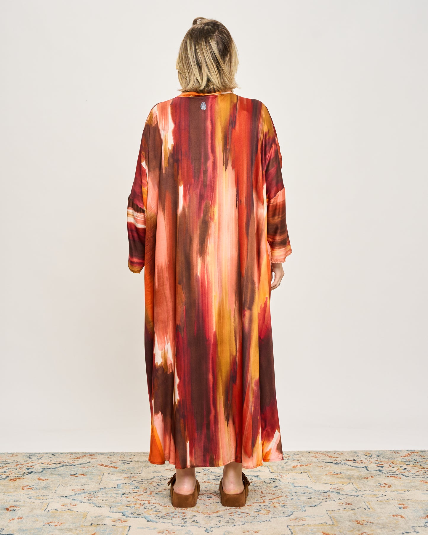 Oversized Flared Dress with Polo Opening