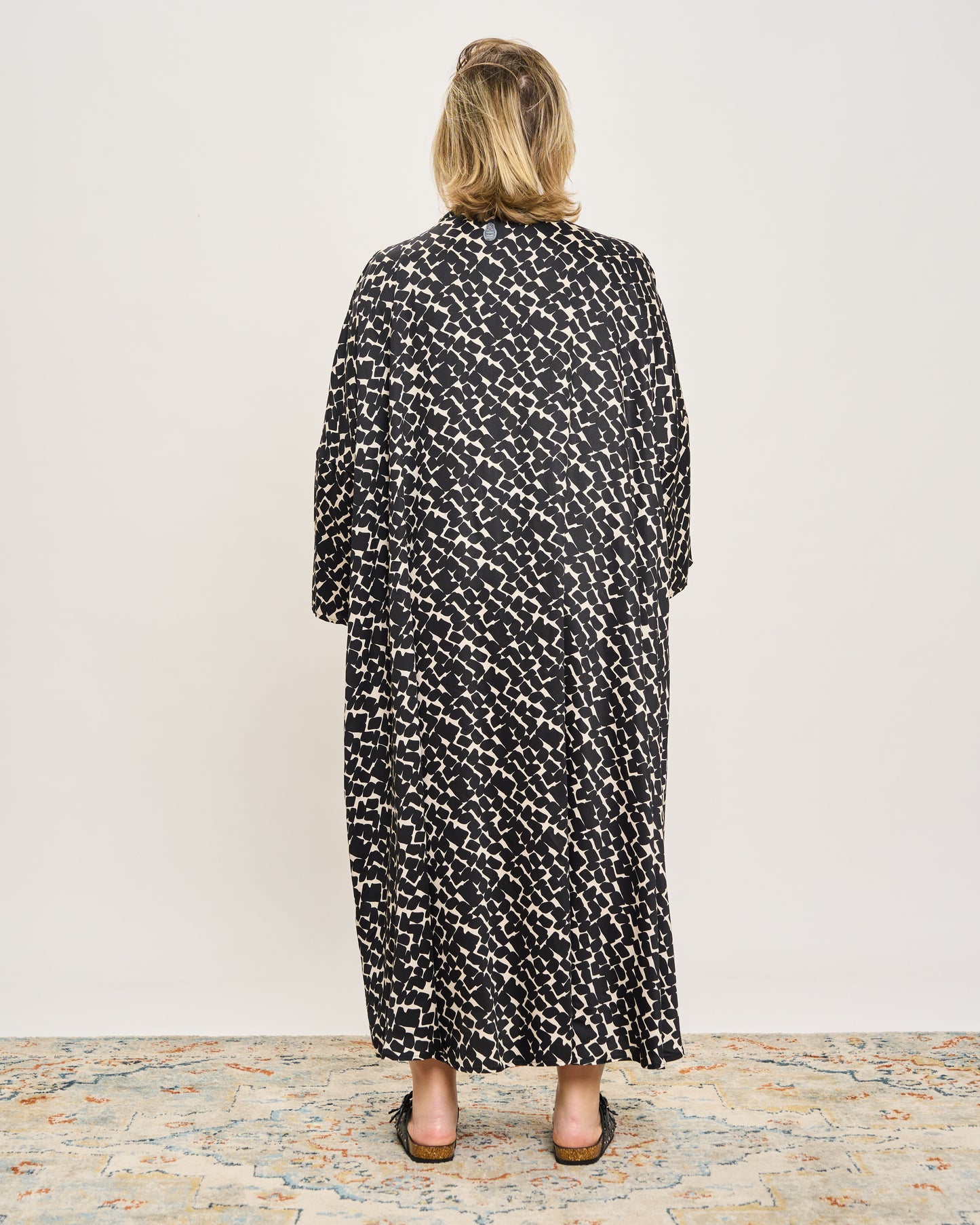 Oversized Flared Dress with Polo Opening