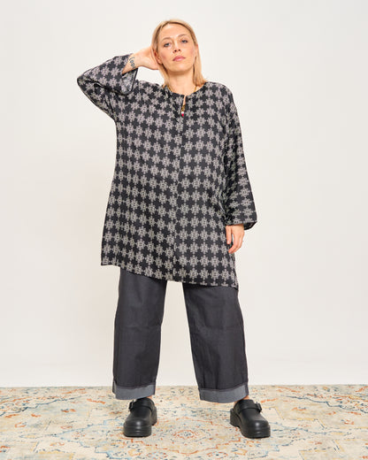 Patterned Tunic with 3/4 Sleeves