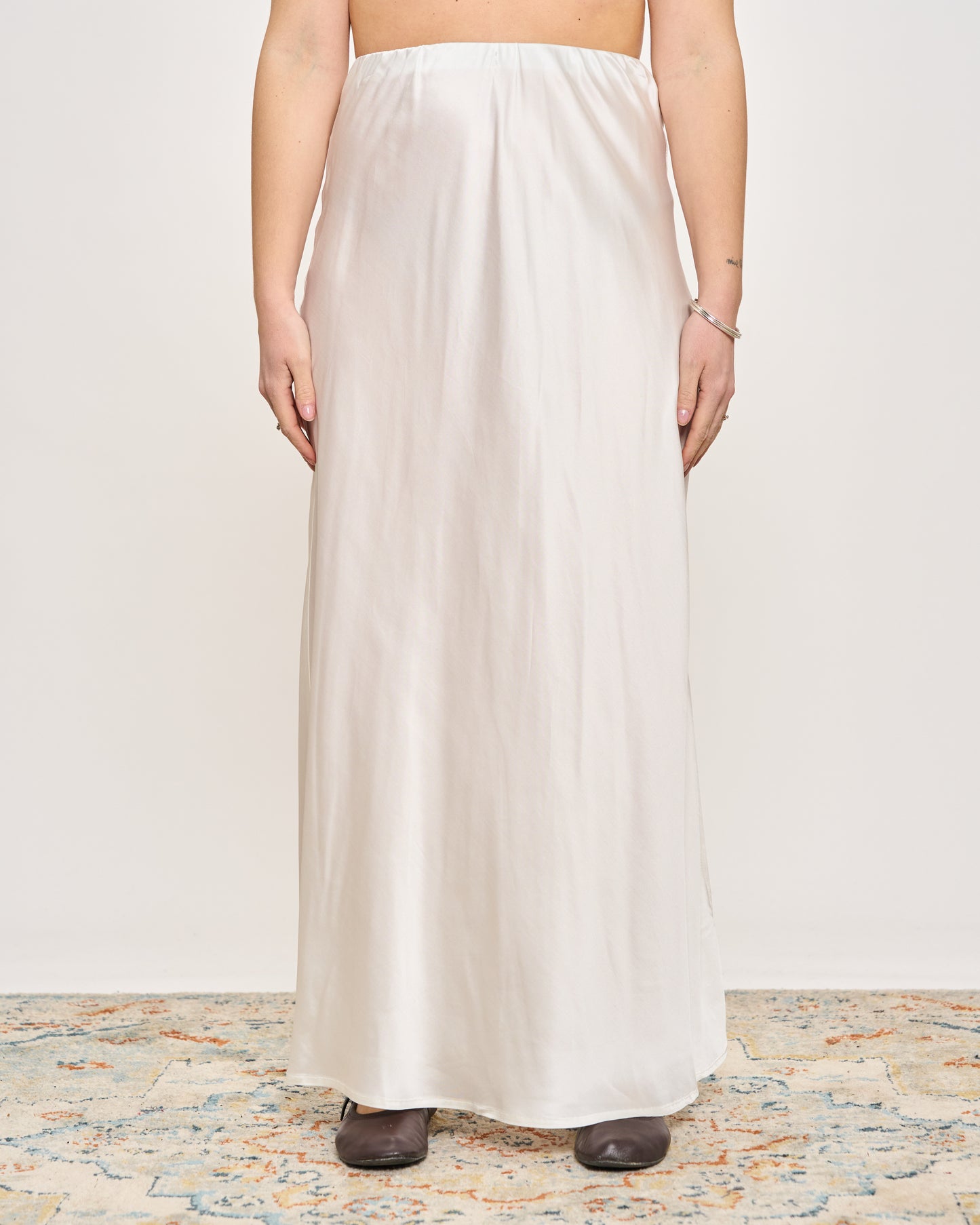 Flared Satin Skirt