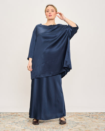 Flared Satin Skirt