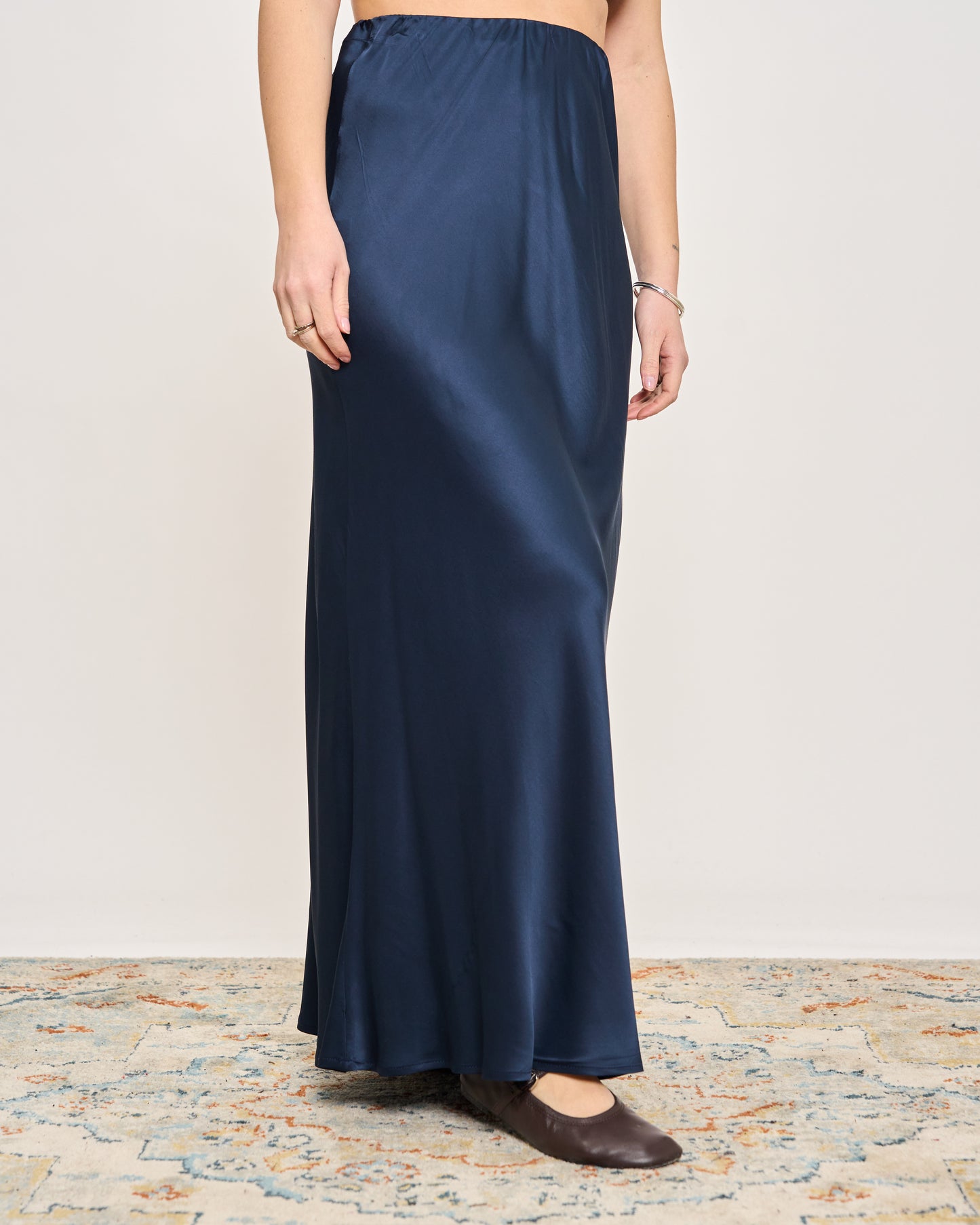 Flared Satin Skirt