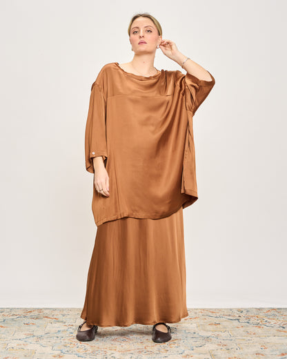 Flared Satin Skirt