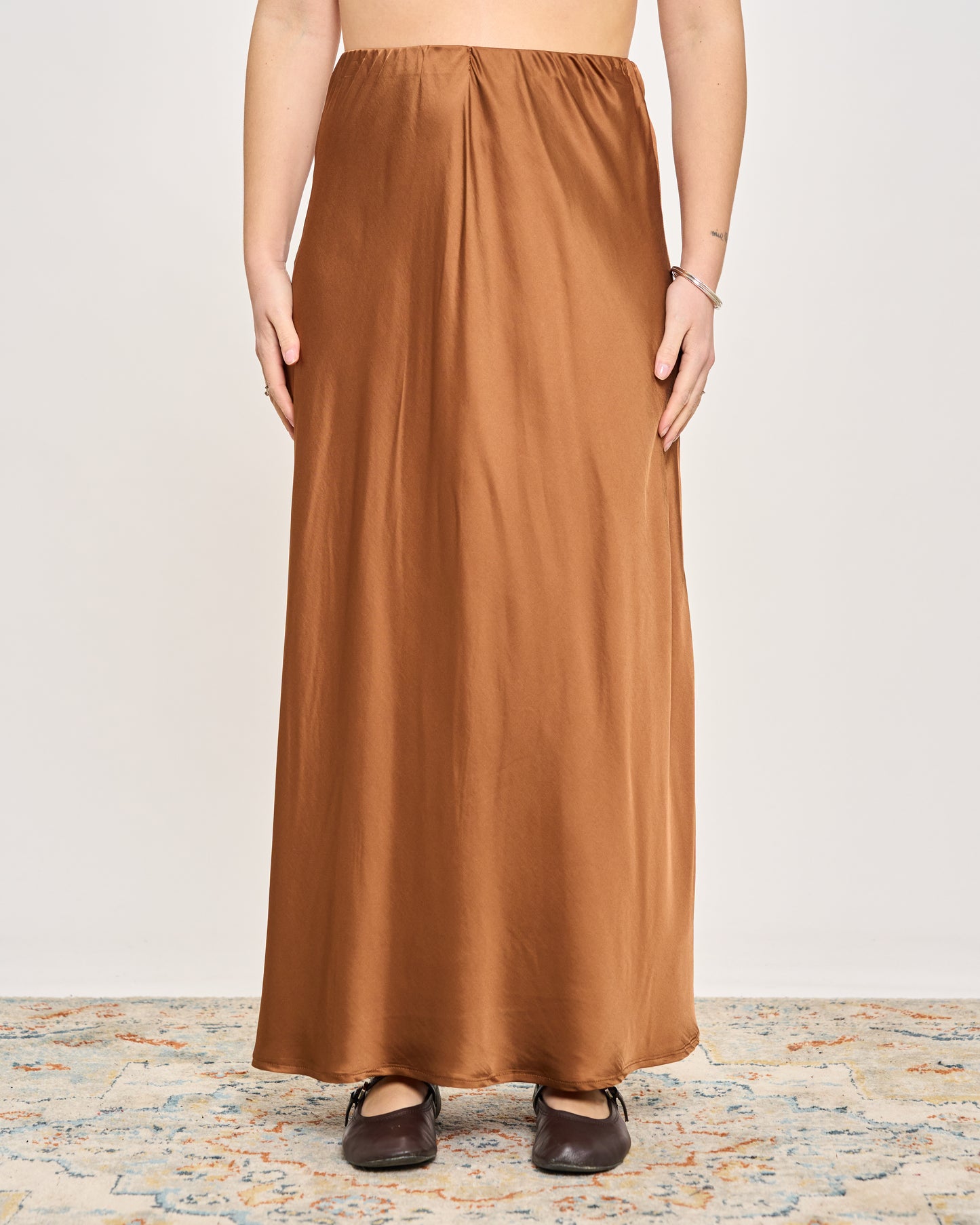 Flared Satin Skirt