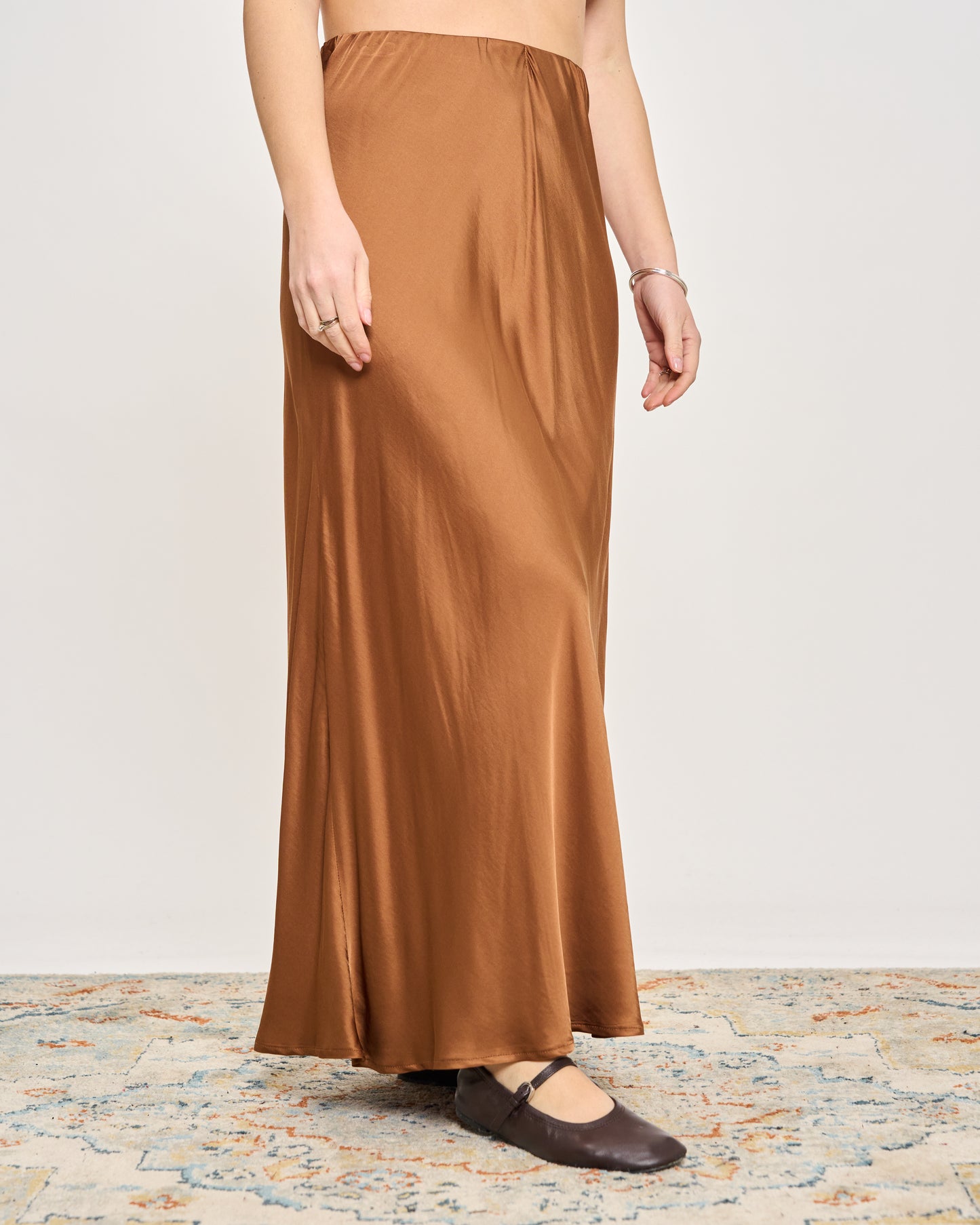 Flared Satin Skirt