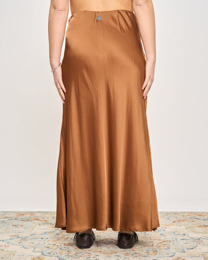 Flared Satin Skirt