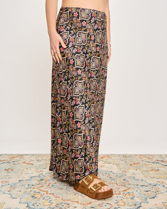 Flared Skirt in Patterned Viscose