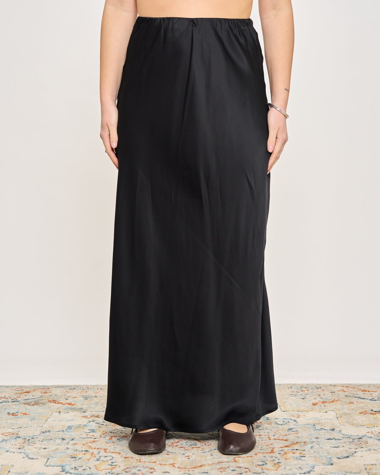 Flared Satin Skirt
