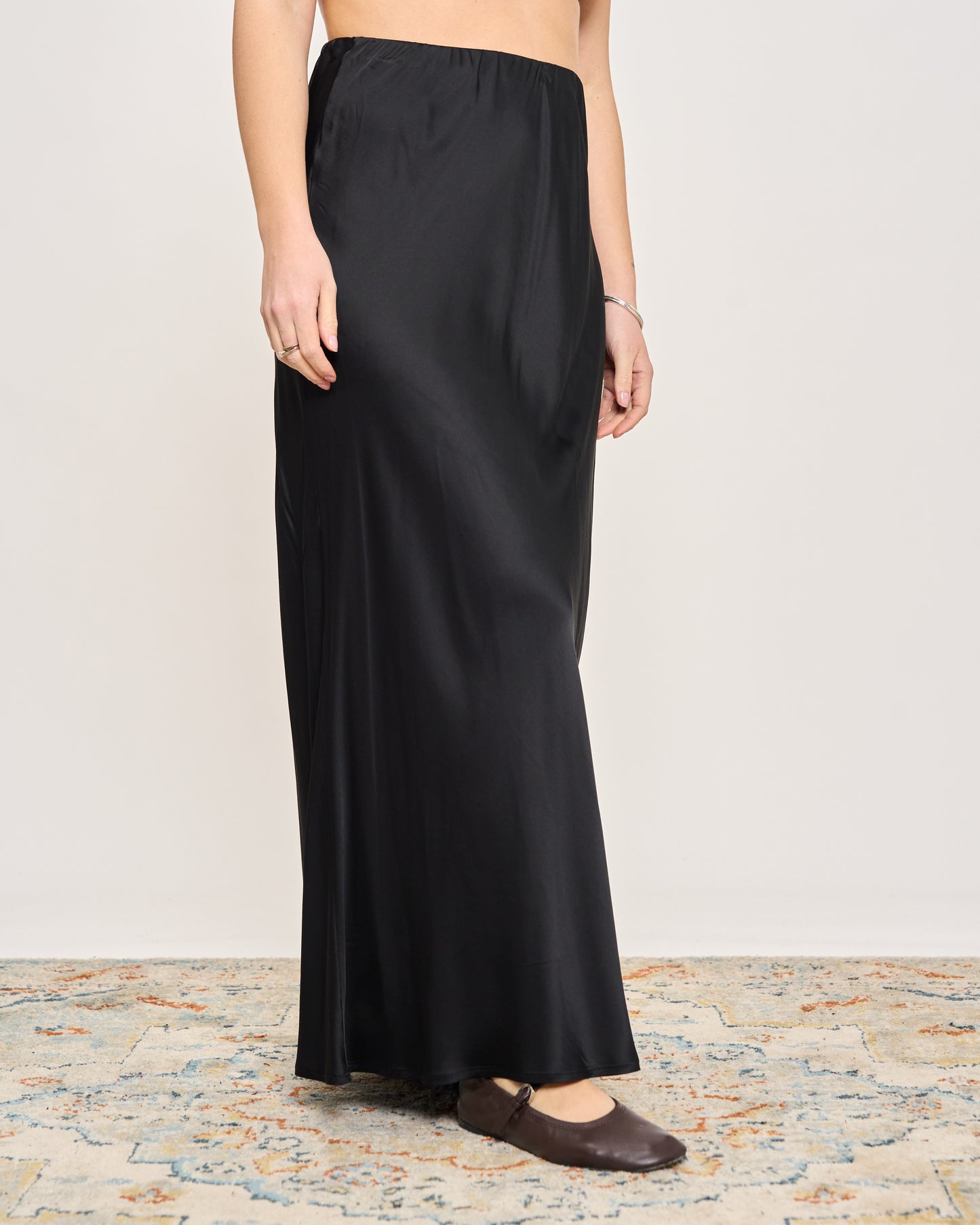 Flared Satin Skirt