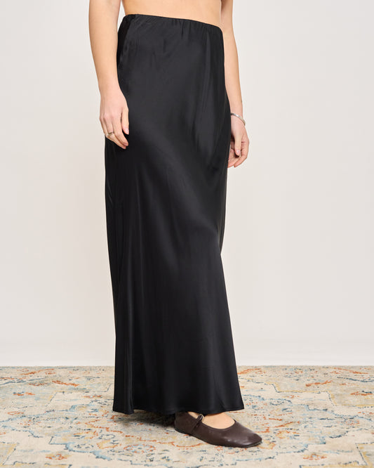 Flared Satin Skirt