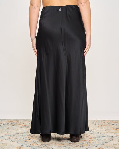 Flared Satin Skirt