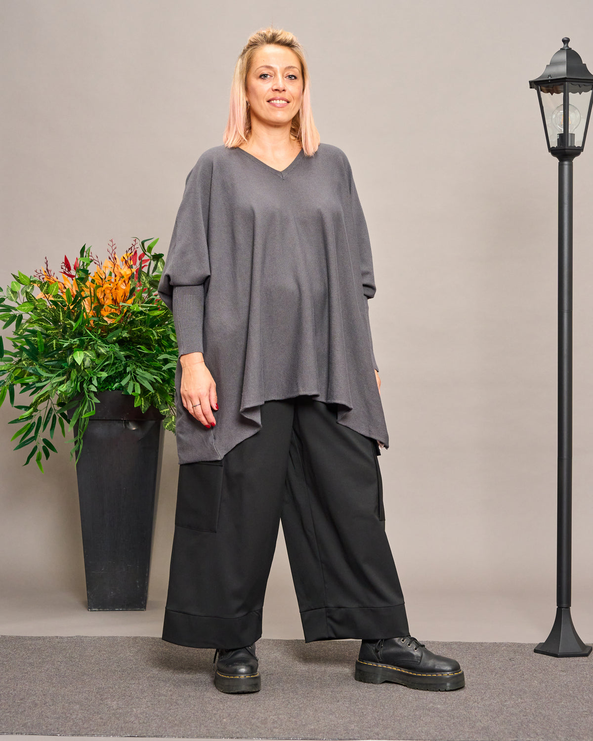 Oversized V-Neck Knitwear