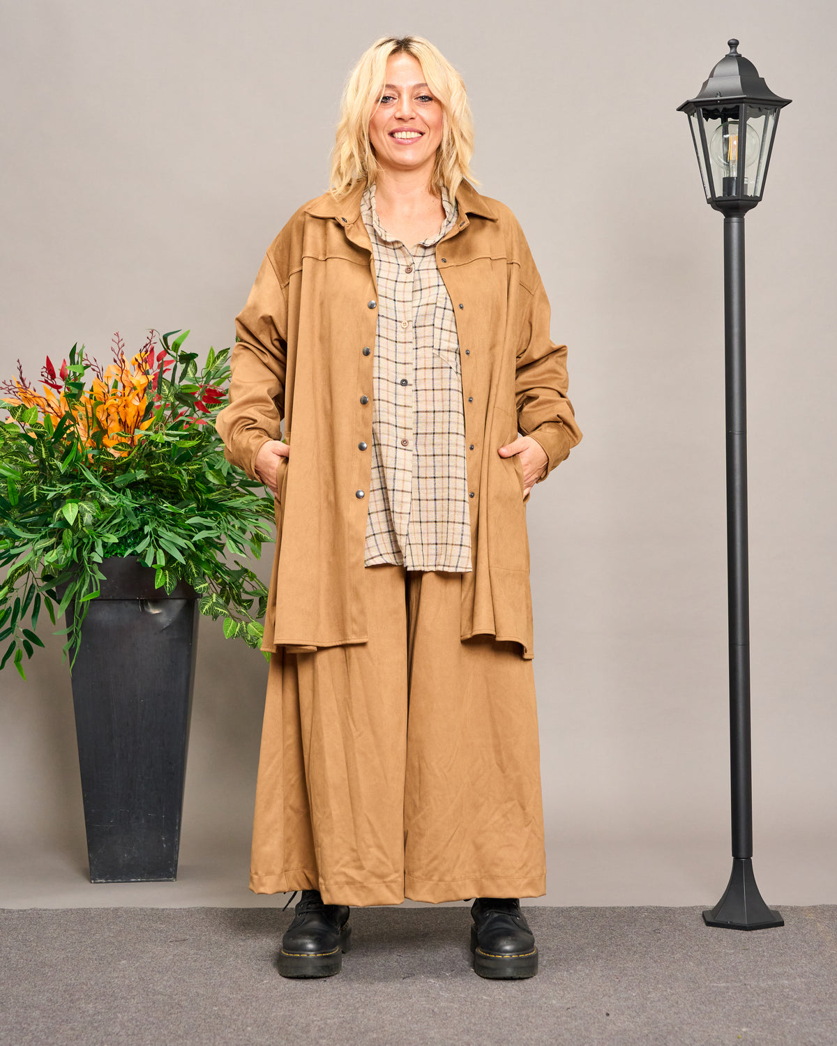 Long Faux Suede Shirt
