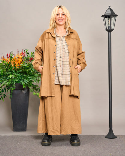Long Faux Suede Shirt