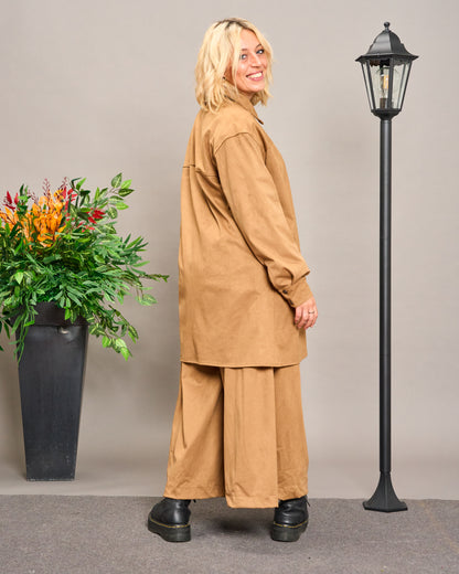 Long Faux Suede Shirt