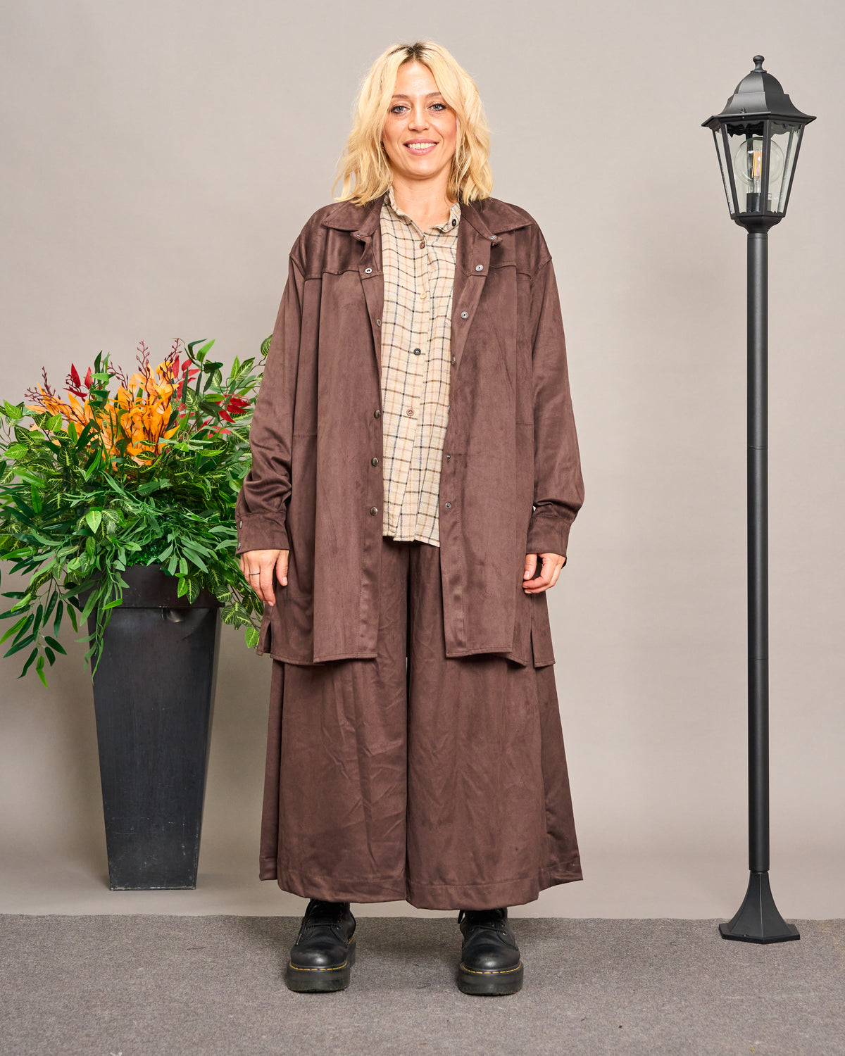 Long Faux Suede Shirt