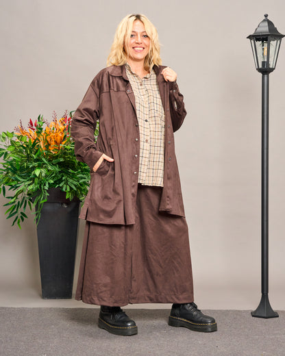 Long Faux Suede Shirt