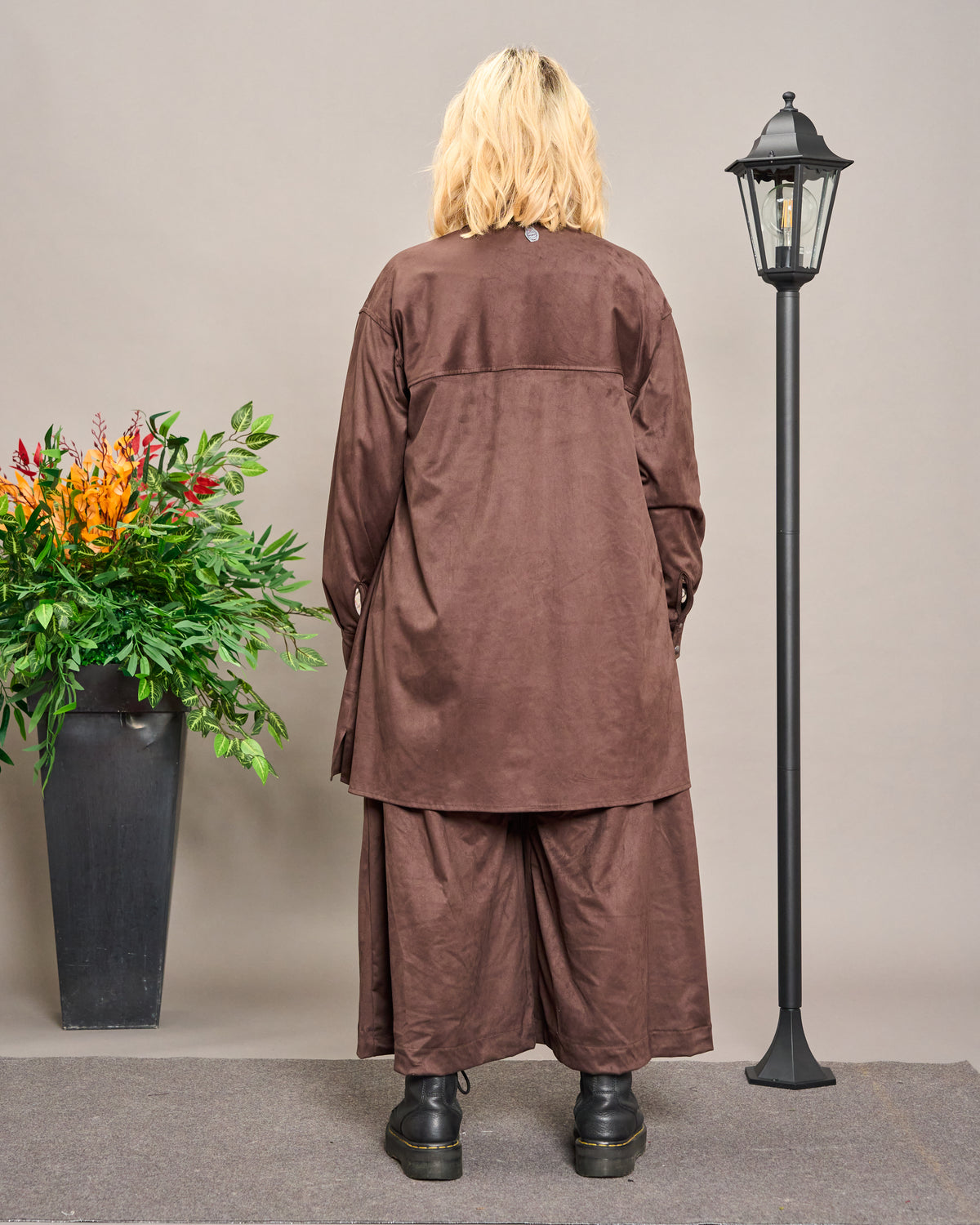 Long Faux Suede Shirt