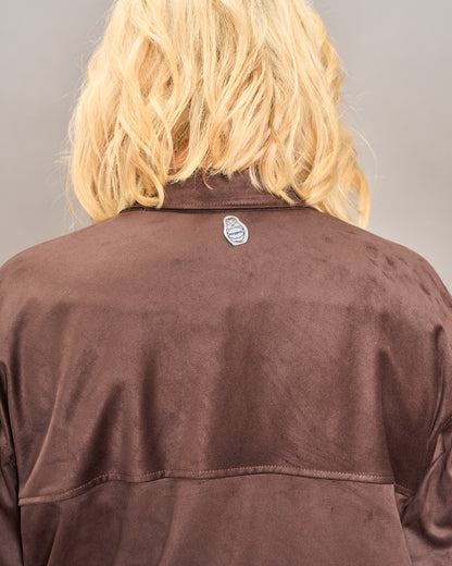 Long Faux Suede Shirt