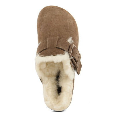 Sabot in Pelle con Fodera in Montone
